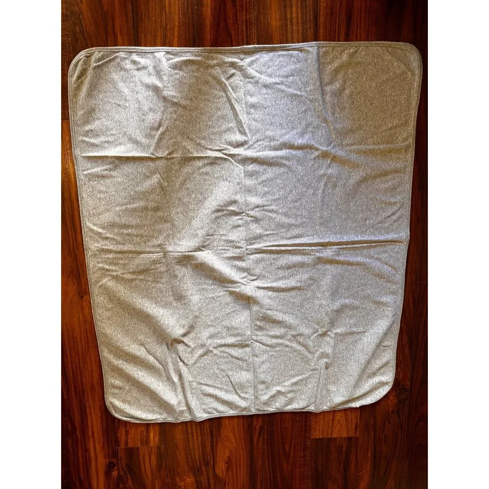 Carter’s Gray Grey Baby Security Blanket Cotton Knit Lovey Mustache Print No Tag